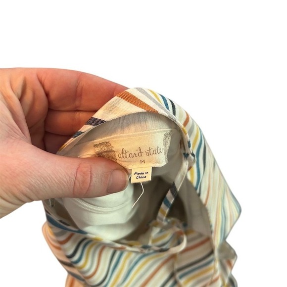 Altar'd State‎ Women's Knee Length Dress Multicolor Striped Bow M Beach Summer - Picture 4 of 13